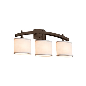 Textile Three Light Bath Bar in Dark Bronze (102|FAB-8593-30-CREM-DBRZ)
