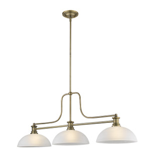 Melange Three Light Billiard in Heritage Brass (224|725-3HBR-DWL14)