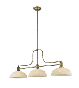 Melange Three Light Billiard in Heritage Brass (224|725-3HBR-DGM14)