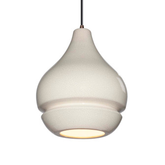 Radiance One Light Pendant in White Crackle (102|CER-6400-CRK-DBRZ-BKCD)