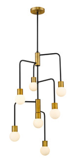 Neutra Seven Light Chandelier in Matte Black / Foundry Brass (224|621-7MB-FB)