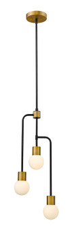 Neutra Three Light Chandelier in Matte Black + Foundry Brass (224|621-3MB-FB)