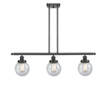 Ballston Urban Three Light Island Pendant in Matte Black (405|916-3I-BK-G204-6)