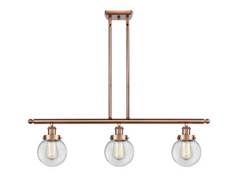 Ballston Urban Three Light Island Pendant in Antique Copper (405|916-3I-AC-G202-6)