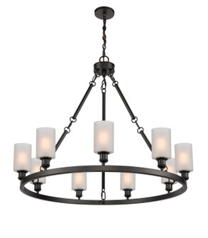 Ballston Nine Light Chandelier in Matte Black (405|840-BK-G801)