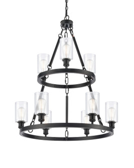 Ballston Nine Light Chandelier in Matte Black (405|8203-BK-G802)