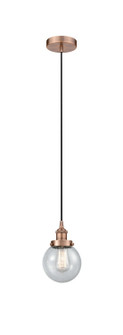 Edison One Light Mini Pendant in Antique Copper (405|616-1PH-AC-G204-6)