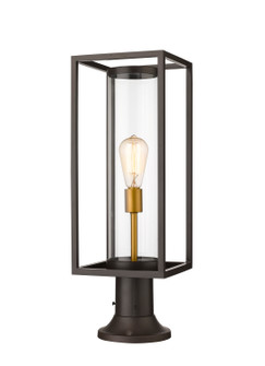 Dunbroch One Light Outdoor Pier Mounted Fixture in Deep Bronze + Outdoor Brass (224|584PHMR-553PM-DBZ)