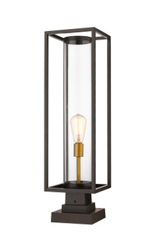 Dunbroch One Light Outdoor Pier Mounted Fixture in Deep Bronze + Outdoor Brass (224|584PHBS-SQPM-DBZ)