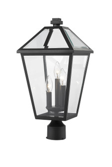 Talbot Three Light Outdoor Post Mount Fixture in Black (224|579PHBR-BK)