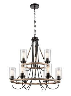 Paladin Nine Light Chandelier in Matte Black (405|442-9CR-BK-SDY)