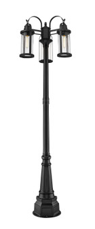 Roundhouse Three Light Outdoor Post Mounted Fixture in Black (224|569MP3-564P-BK)