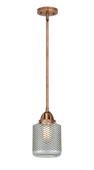 Nouveau 2 LED Mini Pendant in Antique Copper (405|288-1S-AC-G262-LED)