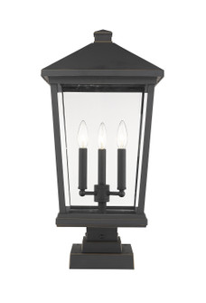 Beacon Three Light Outdoor Pier Mounted Fixture in Oil Rubbed Bronze (224|568PHXLS-SQPM-ORB)