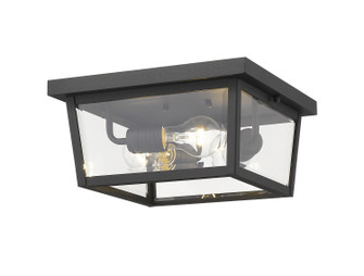 Beacon Three Light Outdoor Flush Mount in Black (224|568F-BK)