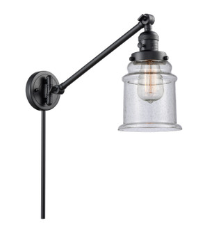 Franklin Restoration One Light Swing Arm Lamp in Matte Black (405|237-BK-G184)