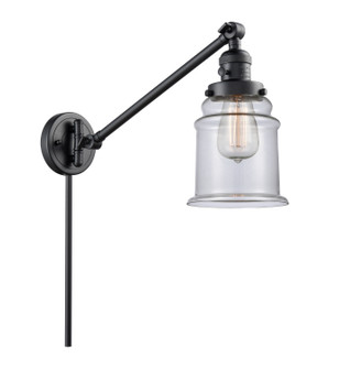 Franklin Restoration One Light Swing Arm Lamp in Matte Black (405|237-BK-G182)