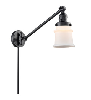 Franklin Restoration One Light Swing Arm Lamp in Matte Black (405|237-BK-G181S)