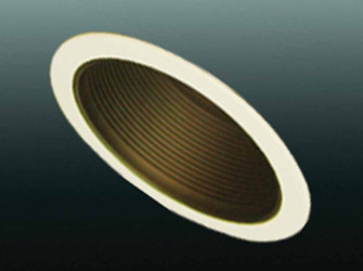 Recessed 8” outside diameter Sloped Ceiling Recessed Metal Stepped Baffle Trim. in Black (223|V8017-5)