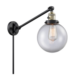 Franklin Restoration One Light Swing Arm Lamp in Black Antique Brass (405|237-BAB-G202-8)