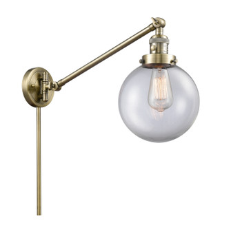 Franklin Restoration One Light Swing Arm Lamp in Antique Brass (405|237-AB-G202-8)