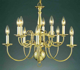 Chandelier Polished Brass Ten Light Chandelier in Polish Brass (223|V3570-2)