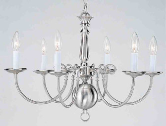 Chandelier Brushed Nickel Six Light Chandelier in Brushed Nickel (223|V3556-33)