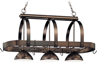 Pot Rack Three Light Pot Rack in Antique Bronze (223|V3023-79)