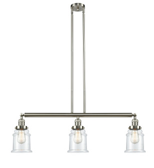 Franklin Restoration Three Light Island Pendant in Brushed Satin Nickel (405|213-SN-G182)