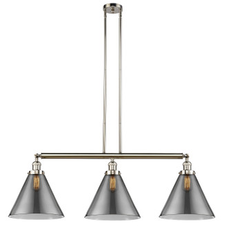 Franklin Restoration Three Light Island Pendant in Polished Nickel (405|213-PN-G43-L)