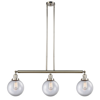 Franklin Restoration Three Light Island Pendant in Polished Nickel (405|213-PN-G202-8)