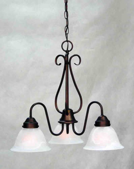 Minster Antique Bronze Three Light Chandelier in Antique Bronze (223|V2353-79)