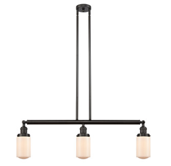 Franklin Restoration Three Light Island Pendant in Oil Rubbed Bronze (405|213-OB-G311)