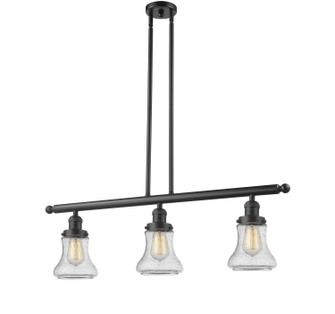 Franklin Restoration Three Light Island Pendant in Oil Rubbed Bronze (405|213-OB-G194)