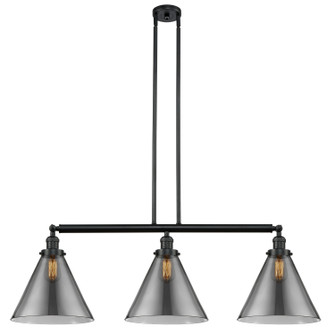 Franklin Restoration Three Light Island Pendant in Matte Black (405|213-BK-G43-L)