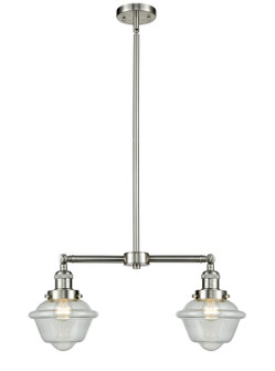 Franklin Restoration Two Light Island Pendant in Brushed Satin Nickel (405|209-SN-G534)