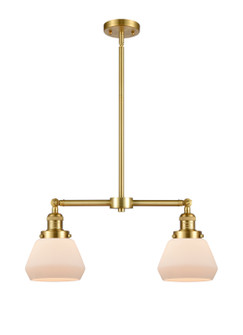 Franklin Restoration Two Light Island Pendant in Satin Gold (405|209-SG-G171)