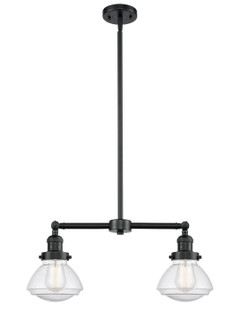 Franklin Restoration Two Light Island Pendant in Oil Rubbed Bronze (405|209-OB-G324)