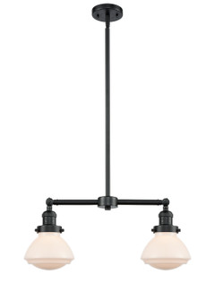 Franklin Restoration Two Light Island Pendant in Oil Rubbed Bronze (405|209-OB-G321)