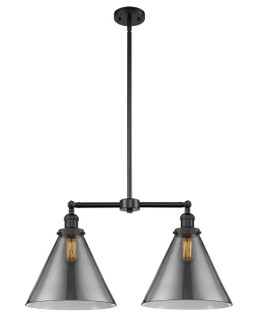 Franklin Restoration Two Light Island Pendant in Matte Black (405|209-BK-G43-L)