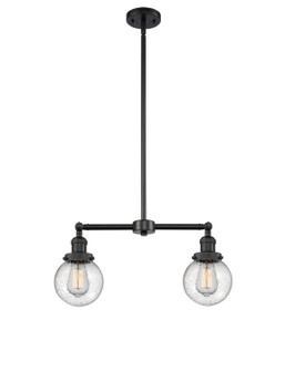 Franklin Restoration LED Island Pendant in Matte Black (405|209-BK-G204-6-LED)
