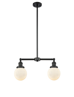 Franklin Restoration LED Island Pendant in Matte Black (405|209-BK-G201-6-LED)