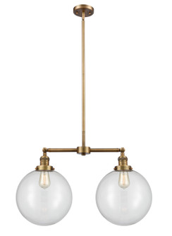 Franklin Restoration Two Light Island Pendant in Brushed Brass (405|209-BB-G202-12)