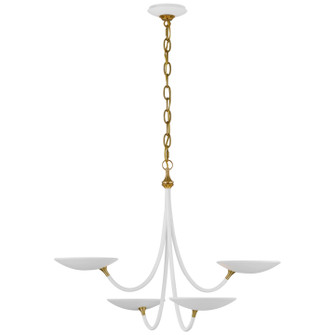 Keira LED Chandelier in Matte White and Hand-Rubbed Antique Brass (268|TOB 5780WHT/HAB)