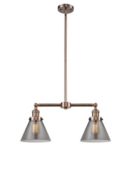 Franklin Restoration Two Light Island Pendant in Antique Copper (405|209-AC-G43)