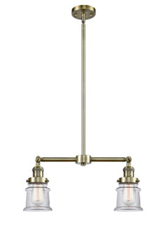 Franklin Restoration Two Light Island Pendant in Antique Brass (405|209-AB-G182S)