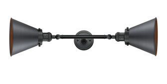Franklin Restoration Two Light Bath Vanity in Matte Black (405|208L-BK-M13-BK)