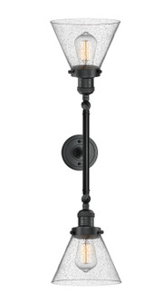 Franklin Restoration Two Light Bath Vanity in Matte Black (405|208L-BK-G44)