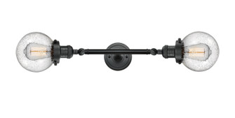 Franklin Restoration Two Light Bath Vanity in Matte Black (405|208L-BK-G204-6)