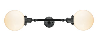 Franklin Restoration Two Light Bath Vanity in Matte Black (405|208L-BK-G201-8)